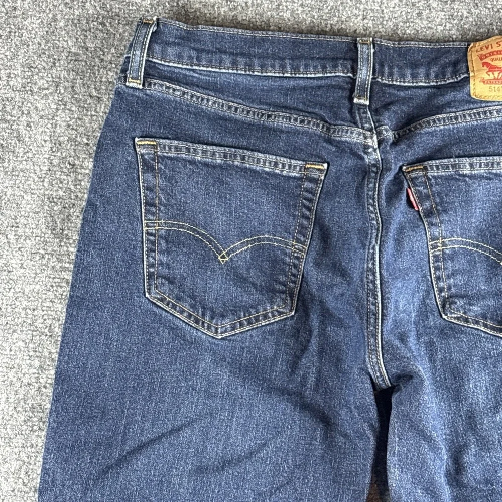 Levi's 514 Men's Straight Fit Jeans Size 32x34 Dark Wash Indigo Blue Denim